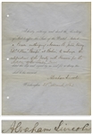 Abraham Lincoln Document Signed as President, Authorizing His Old Friend & De Facto Campaign Manager to Finalize a Treaty With Prussia -- Signed in Full Abraham Lincoln